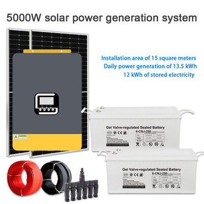 Un bon prix. Système d'énergie solaire domestique 5KW à haut rendement – Kit de panneaux hybrides hors réseau 5000W en ligne