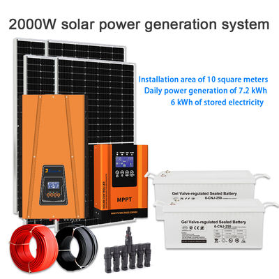 Un bon prix. Kit solaire complet 2KW hors réseau pour la maison avec montage au sol et batterie 48V en ligne