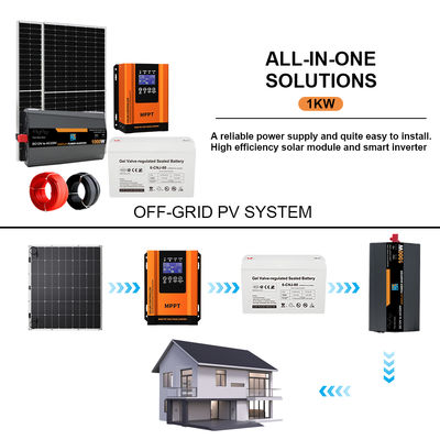Un bon prix. 1KW Kit complet d'énergie solaire hors réseau pour les maisons avec batterie GEL de longue durée en ligne