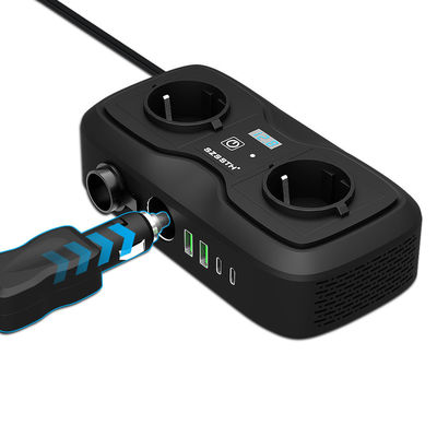 Un bon prix. Invertisseur d'alimentation de voiture 200W, convertisseur CA de 12V à 220V/240V, double prise CA et double port USB pour la recharge de voiture en ligne