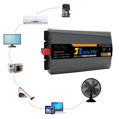 Invertisseur de puissance à haute fréquence de 1000 W avec écran LCD DC 12V 24V AC 110V 220V 230V