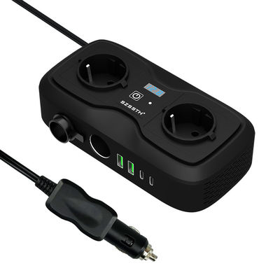 Invertisseur d'alimentation de voiture Dc 12v à 110v Ac double usb 3.1A GaN PD chargeur rapide