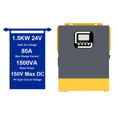 Invertisseur d'onde sinusoïdale pur de 24 V 1,5 kW pour système solaire à domicile 50 Hz/60 Hz