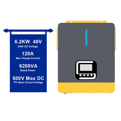 6200w 48vdc Hybride solaire à ondes sinusoïdes pures avec batterie au plomb