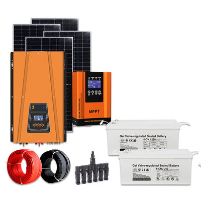 Kit complet de système solaire de 8 kW à phase unique réglable de tension CA hors réseau