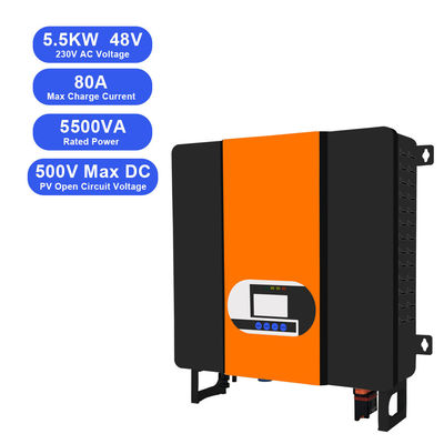 Affichage LCD 5,5 kW 48V à 110V 220V MPPT Chargeur solaire Inverseur hybride avec tension CA 230VAC