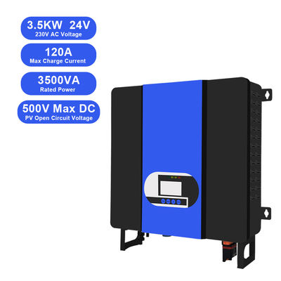 3.5KW 24V à 110V 220V 230V Inverseur hybride tout en un avec contrôleur solaire MPPT et communication WiFi / GPRS