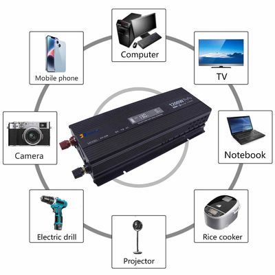 Onduleur à onde sinusoïdale pure 1200W 12V/24V/48V pour solaire/maison/voiture