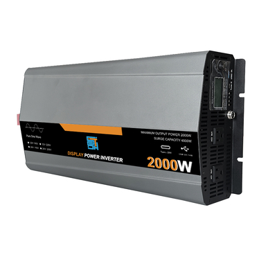 2000W 12V/24V à 110V/120V Puissance d'onde sinusoïdale pure Inverseur solaire