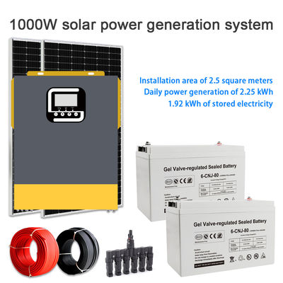 Un bon prix. Système d'énergie solaire hors réseau de 1 kW avec panneau solaire au silicium monocristallin pour alimentation électrique à domicile en ligne