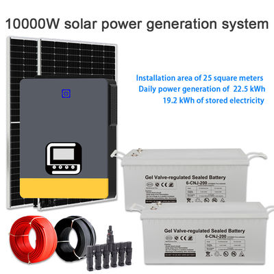 Solution d'énergie domestique : Système solaire hybride 10KW avec stockage par batterie GEL pour prévenir les pannes de courant et maximiser l'énergie solaire