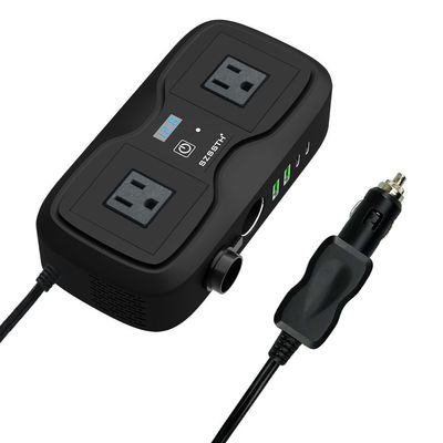 Un bon prix. Convertisseur de courant de voiture à onde sinusoïdale modifiée 200W | Convertisseur DC 12V vers AC 220V avec 2 prises AC et 2 ports USB en ligne